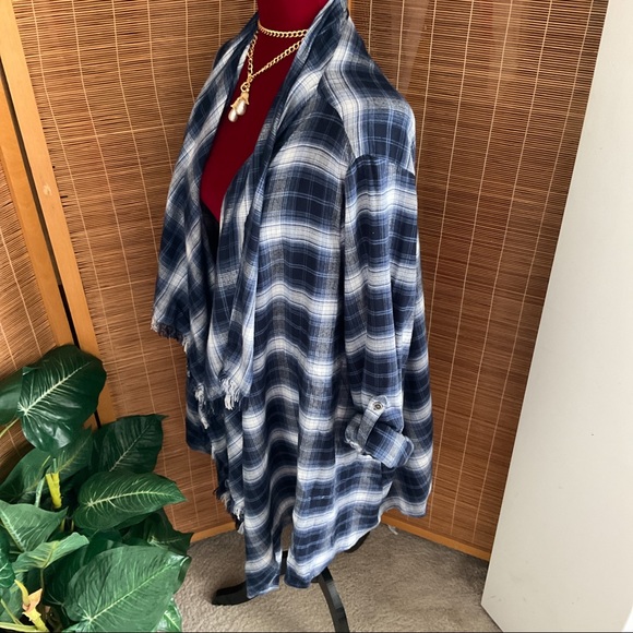 Lane Bryant Plaid Waterfall Sweater Cardigan 14/16 - Picture 4 of 12